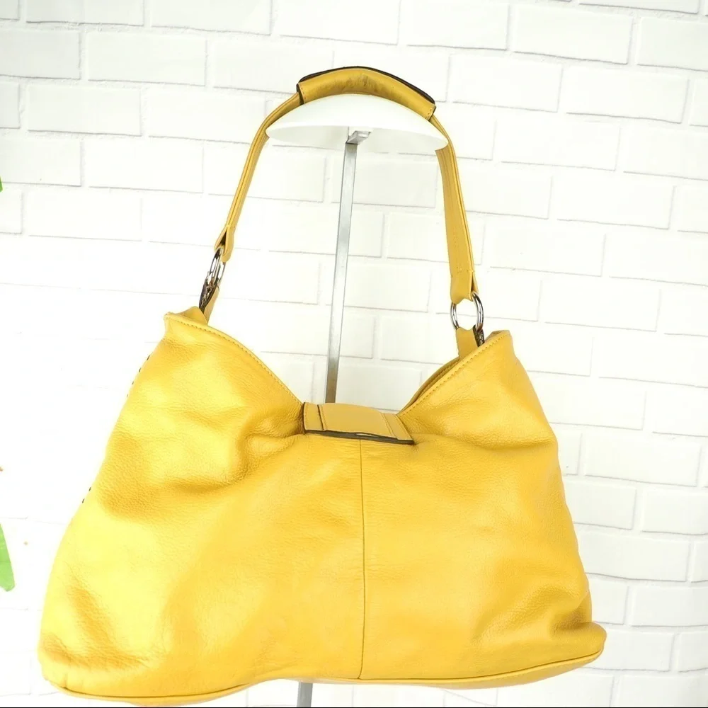 Sondra Roberts yellow gold leather shoulder bag